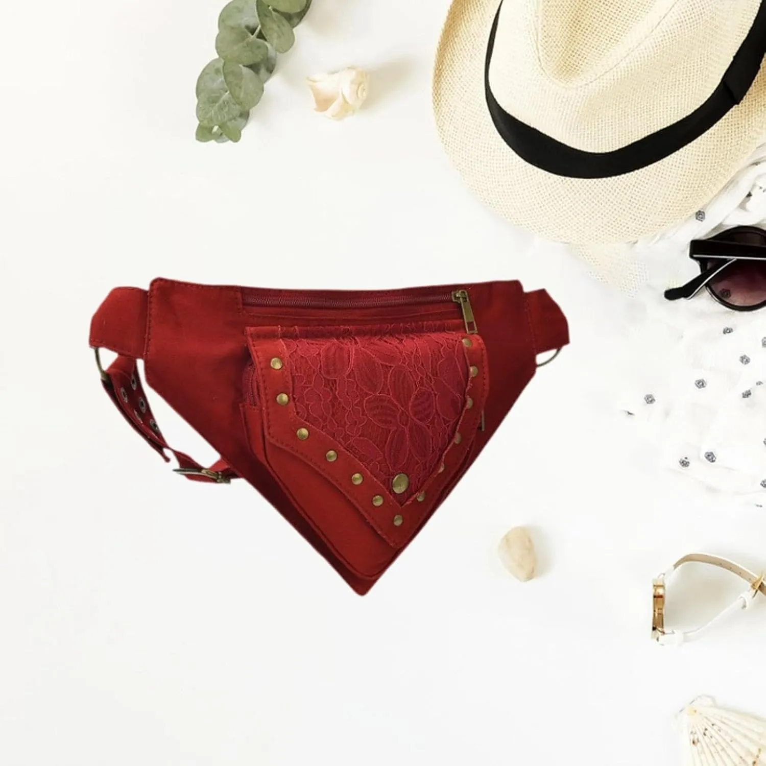 Adjustable Strap Waist Bag with Zipper for Theatrical Events and Halloween