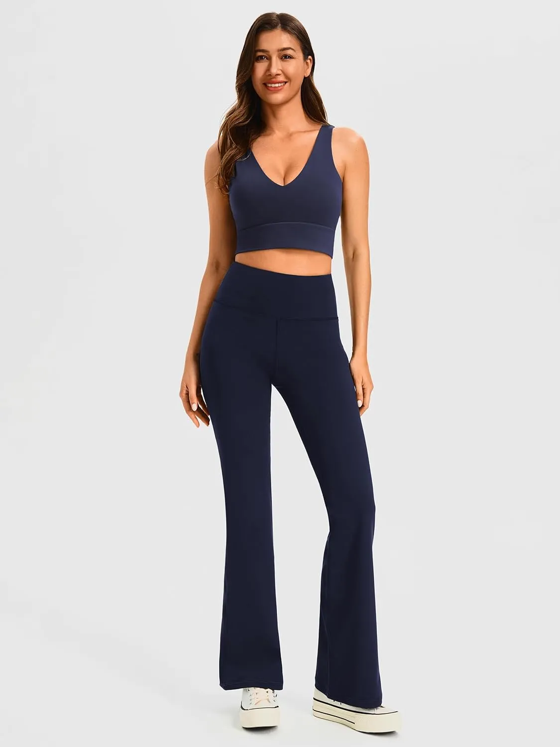 AFITNE Women's Yoga Pants Wide Leg Workout Leggings Flare Casual Lounge Pants with Pockets High Waist and Tummy Control