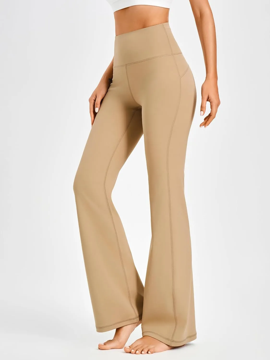 AFITNE Women's Yoga Pants Wide Leg Workout Leggings Flare Casual Lounge Pants with Pockets High Waist and Tummy Control