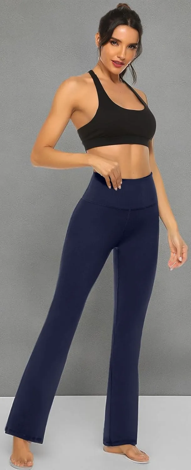 AFITNE Women's Yoga Pants Wide Leg Workout Leggings Flare Casual Lounge Pants with Pockets High Waist and Tummy Control