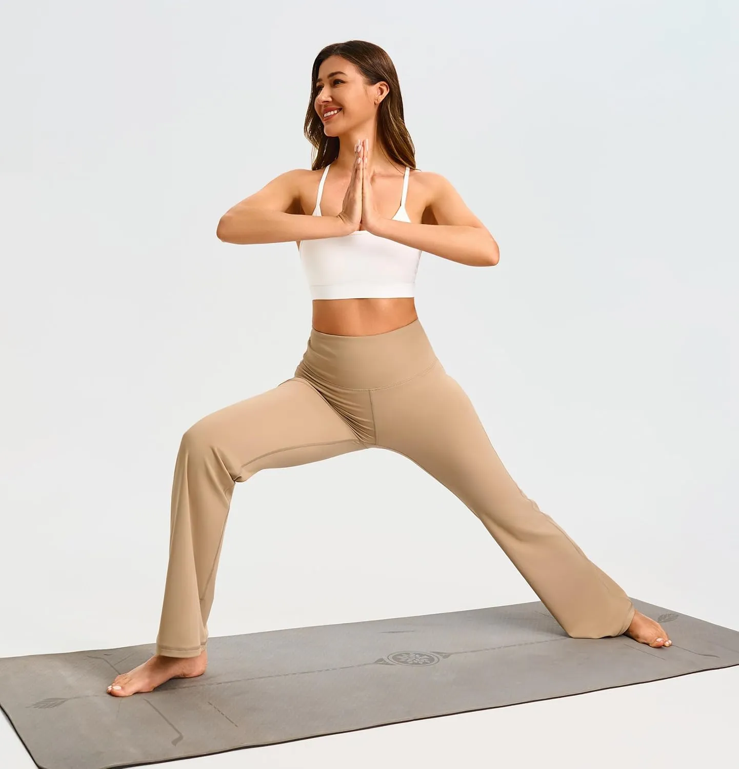 AFITNE Women's Yoga Pants Wide Leg Workout Leggings Flare Casual Lounge Pants with Pockets High Waist and Tummy Control