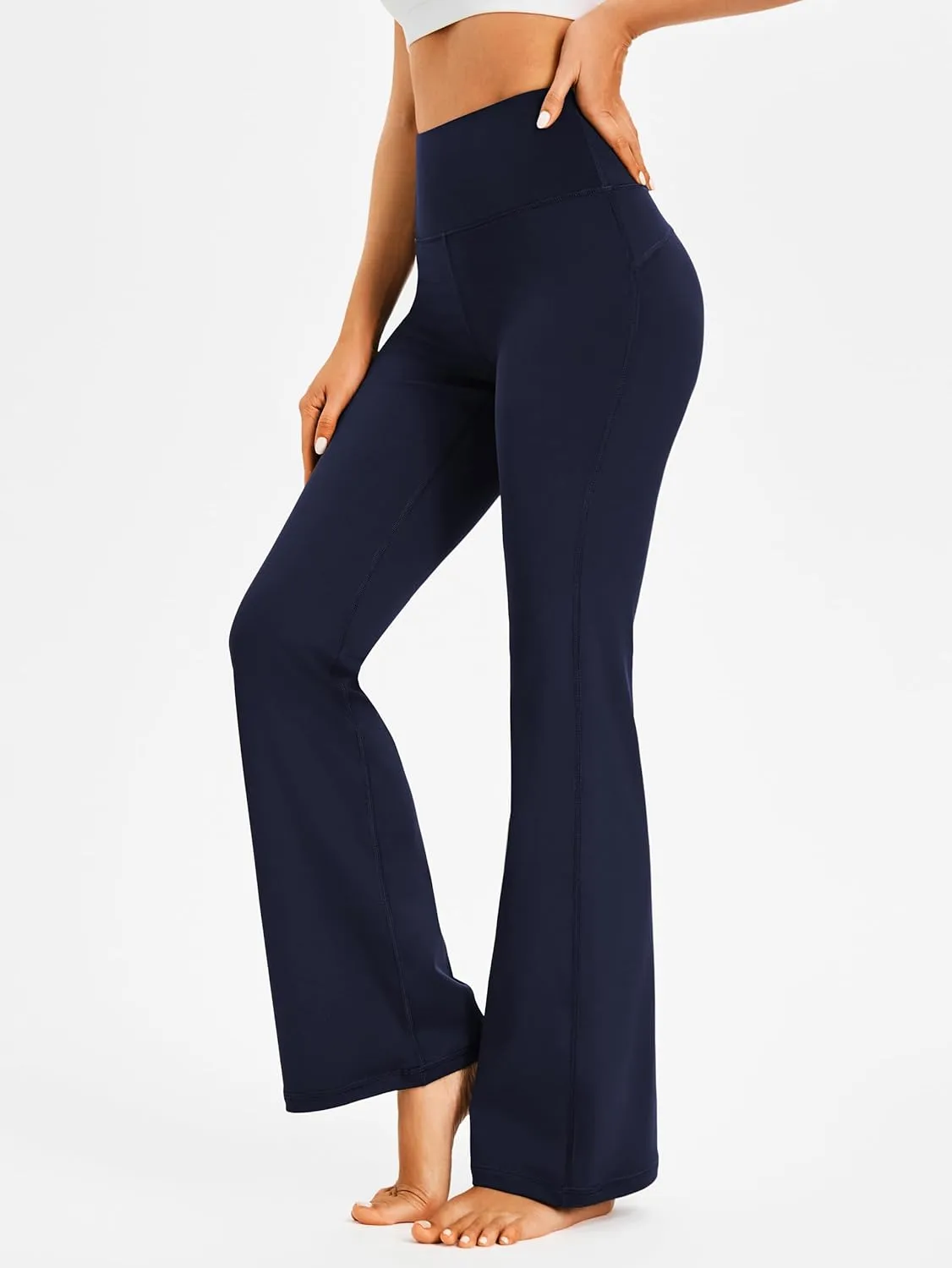AFITNE Women's Yoga Pants Wide Leg Workout Leggings Flare Casual Lounge Pants with Pockets High Waist and Tummy Control