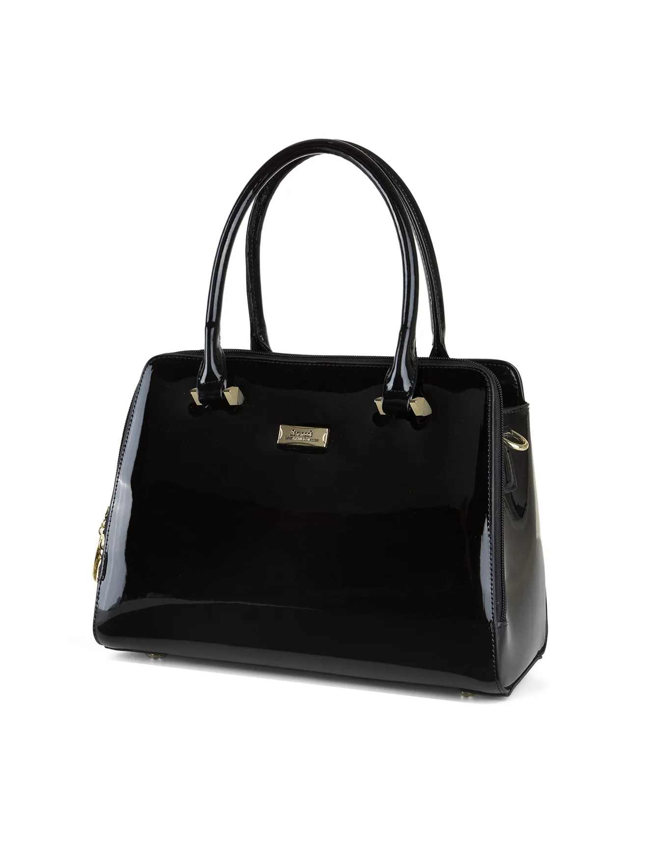 ALLURA GRIP HANDLE LEATHER BAG-SV1-0343-BLK-SALE