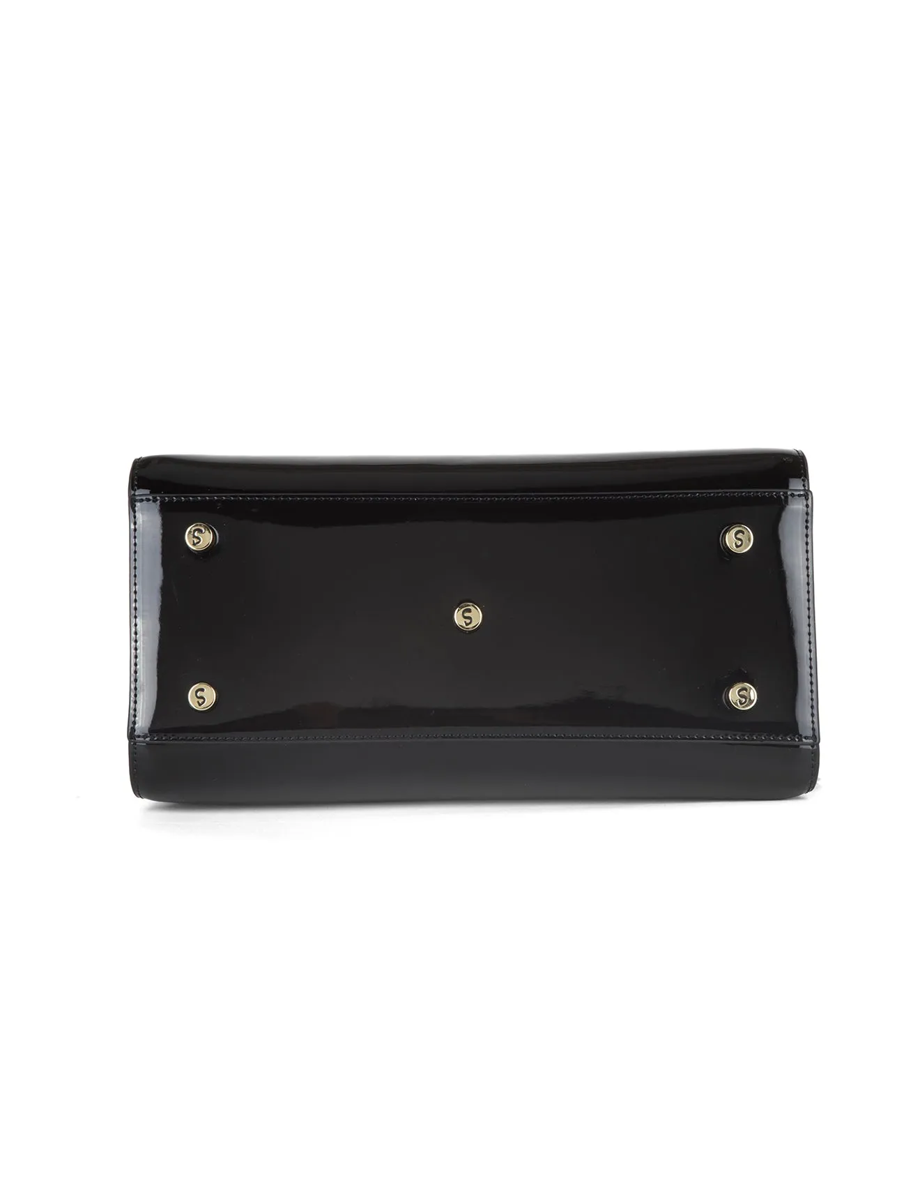 ALLURA GRIP HANDLE LEATHER BAG-SV1-0343-BLK-SALE