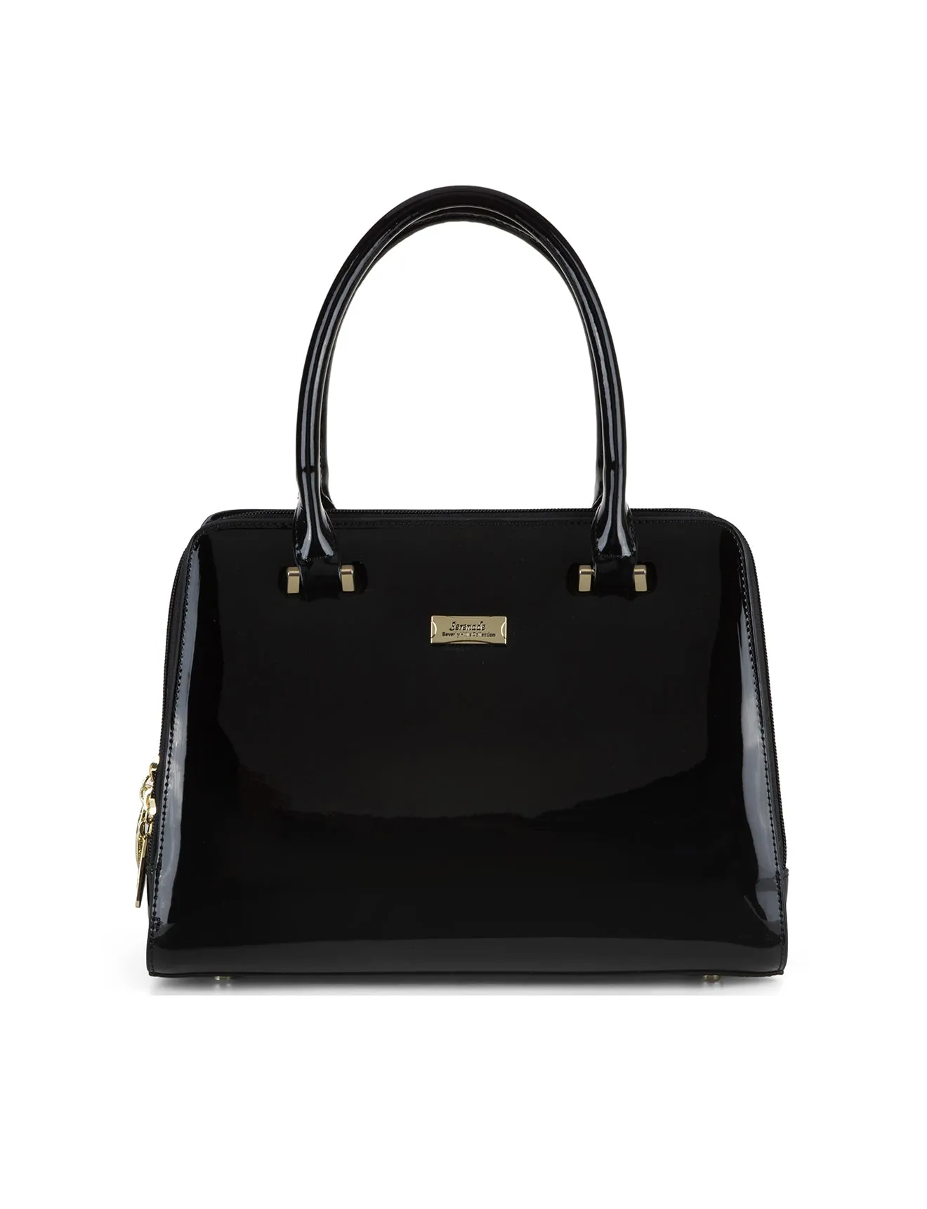 ALLURA GRIP HANDLE LEATHER BAG-SV1-0343-BLK-SALE