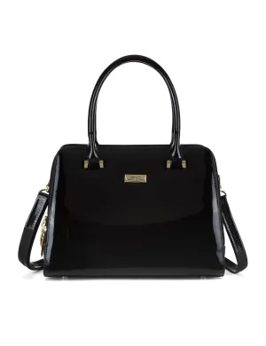 ALLURA GRIP HANDLE LEATHER BAG-SV1-0343-BLK-SALE