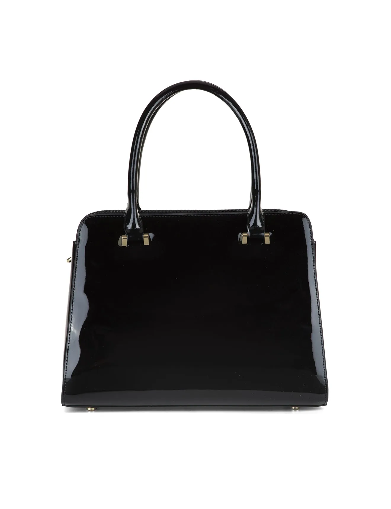 ALLURA GRIP HANDLE LEATHER BAG-SV1-0343-BLK-SALE