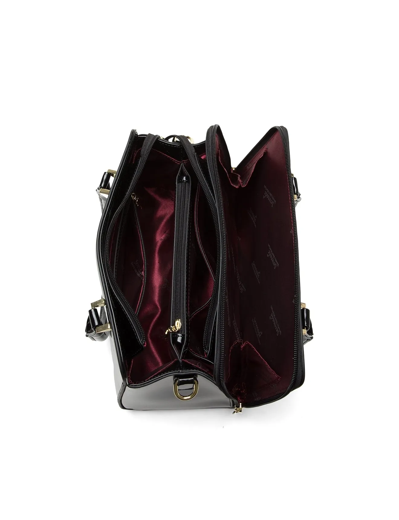 ALLURA GRIP HANDLE LEATHER BAG-SV1-0343-BLK-SALE