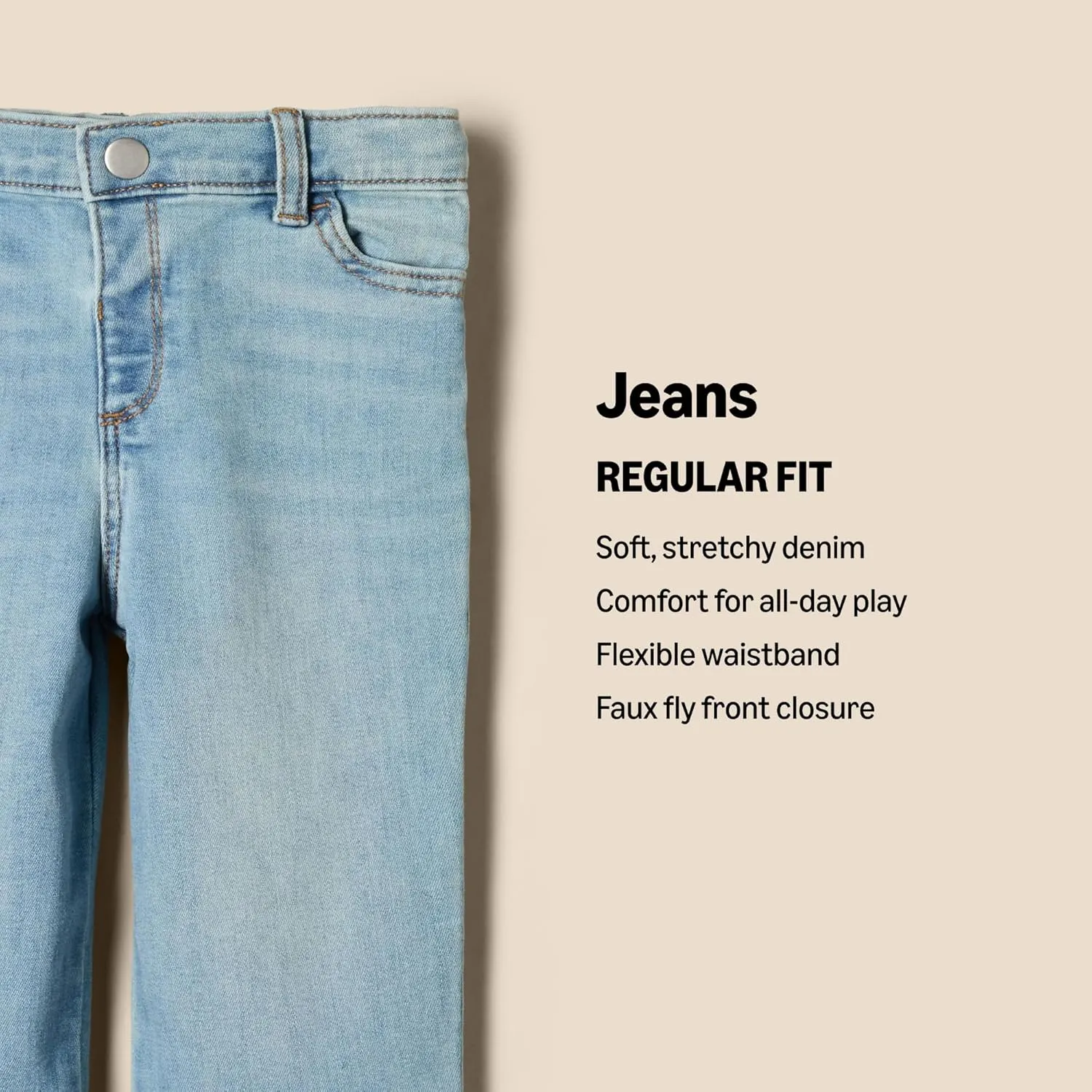 Amazon Essentials x Sofia Grainge Toddlers and Baby Boys' Straight Fit Jeans
