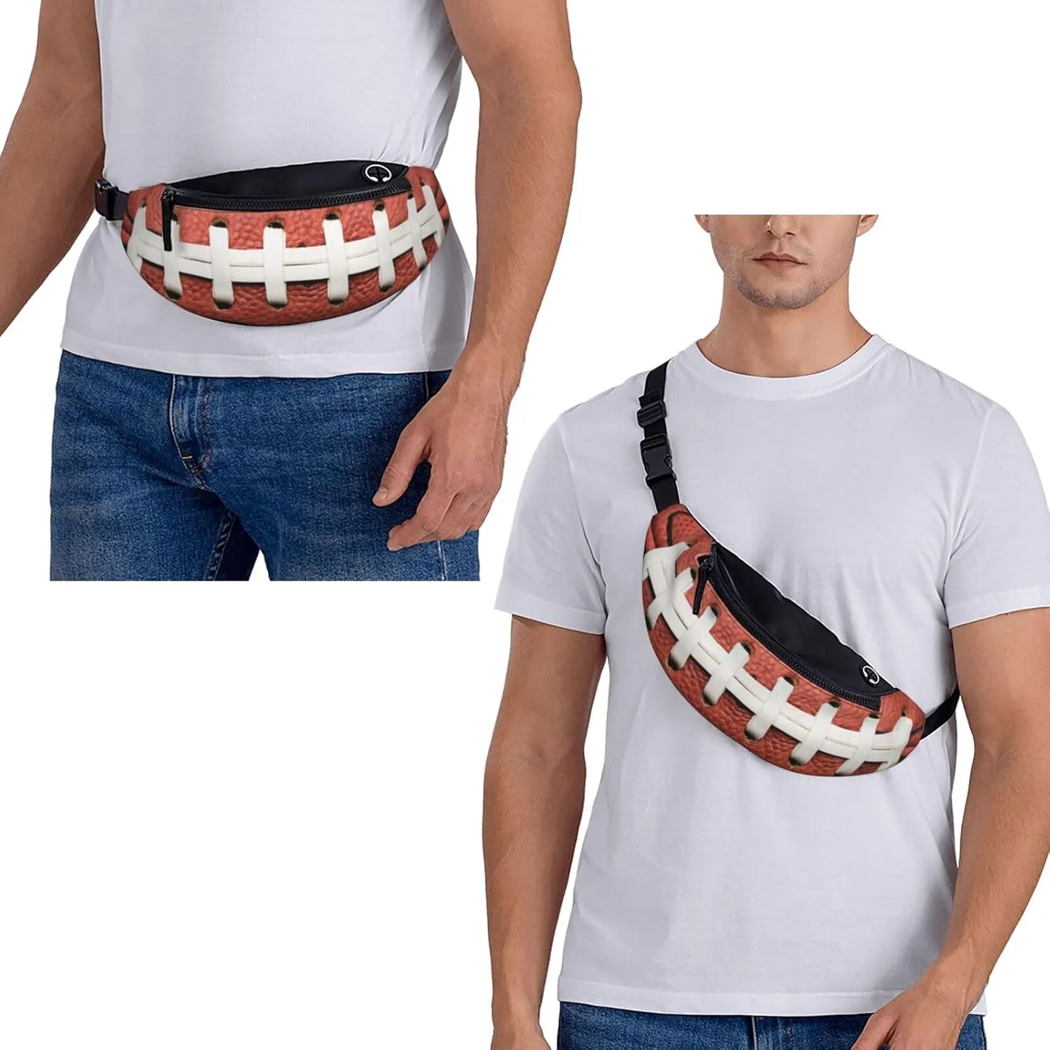 American Football Fanny Pack Waist Bag Adjustable Belt Bag For Men Women Fashion Sling Crossbody Hip Bum Bag Traveling Hiking Cycling Running