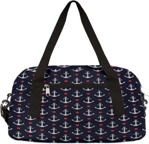 Anchors Hearts Nautical Theme Kids Duffel Bag for Girls Boys Teens, Oil Painting Dance Bag Overnight Small Duffel Bag Carry On Weekend Sports Gym Travel Bag for School Practice Gymnastics Ballet
