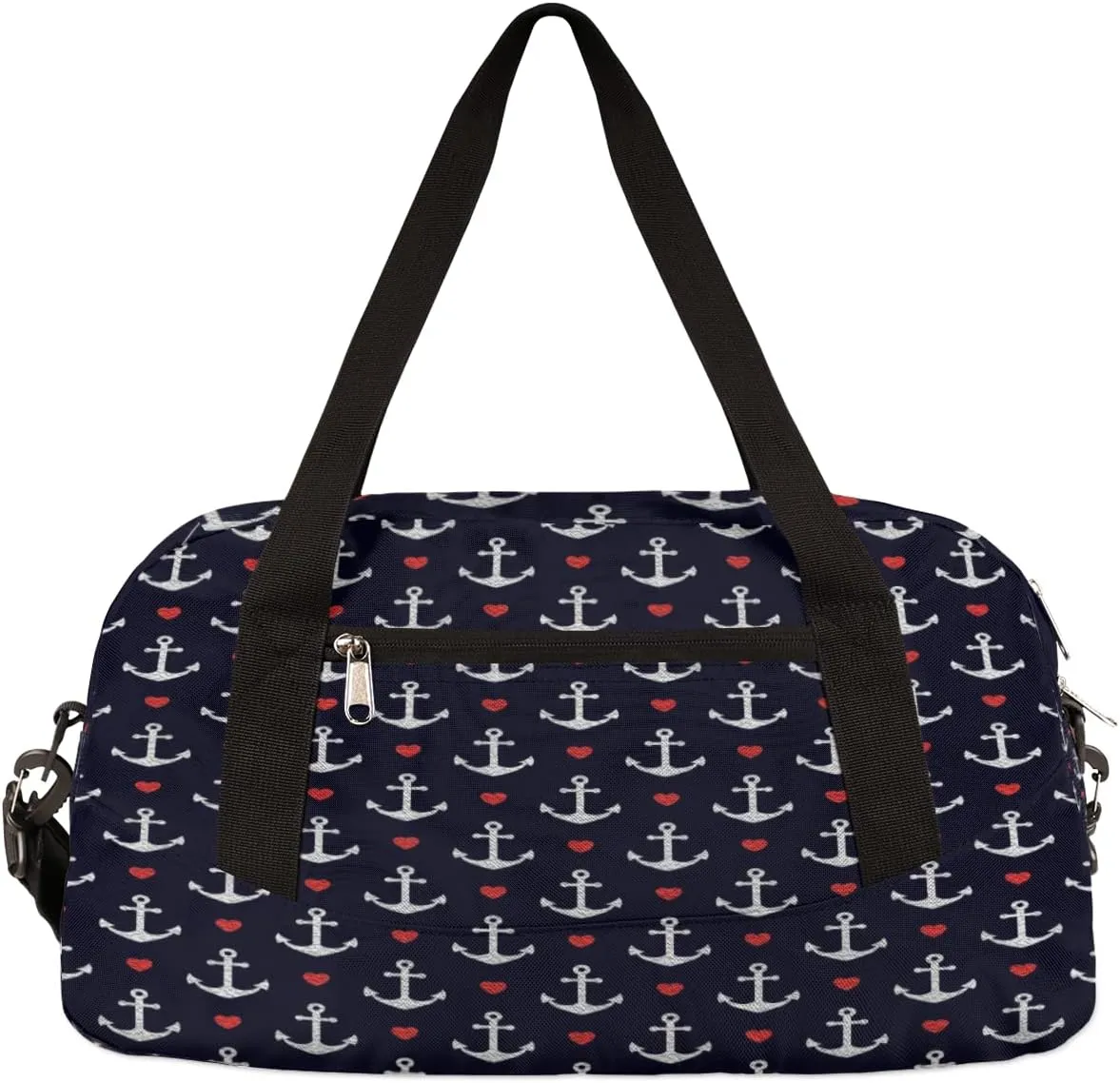 Anchors Hearts Nautical Theme Kids Duffel Bag for Girls Boys Teens, Oil Painting Dance Bag Overnight Small Duffel Bag Carry On Weekend Sports Gym Travel Bag for School Practice Gymnastics Ballet