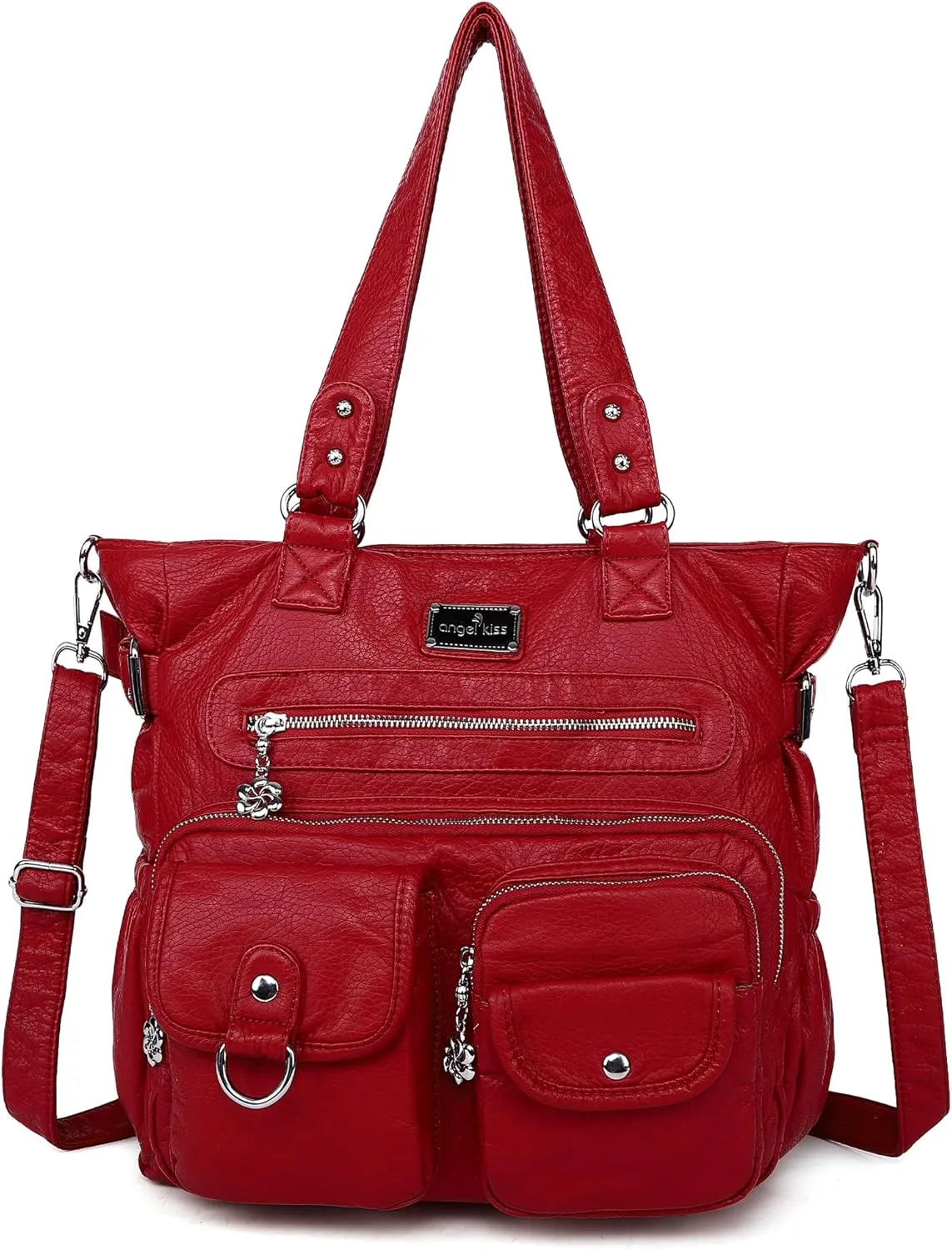 Angelkiss Purses Handbags for Women PU Tote Satchel Bags for Women Pockets Shoulder Bags…