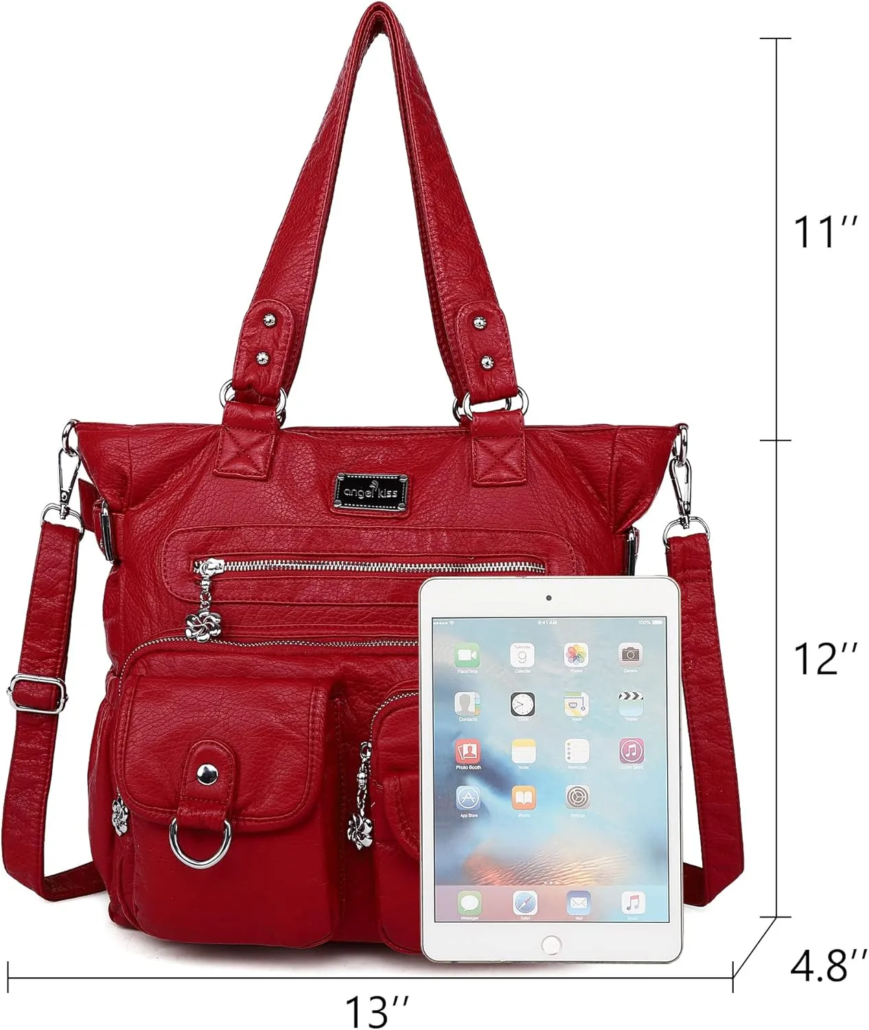 Angelkiss Purses Handbags for Women PU Tote Satchel Bags for Women Pockets Shoulder Bags…