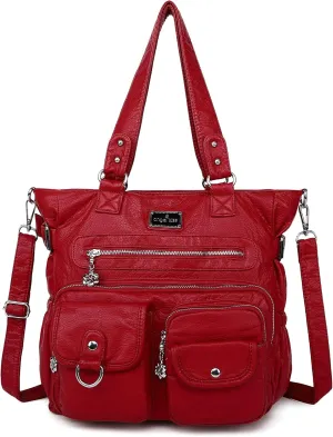 Angelkiss Purses Handbags for Women PU Tote Satchel Bags for Women Pockets Shoulder Bags…
