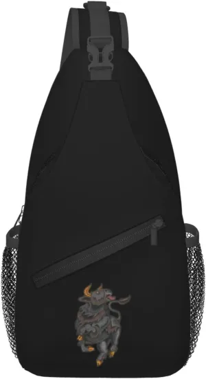 Angry Longhorns Rampage Crossbody Bags For Women Men Chest Backpack Gym Shoulder Bag Travel Outdoor Sports Casual Crossbody Bags