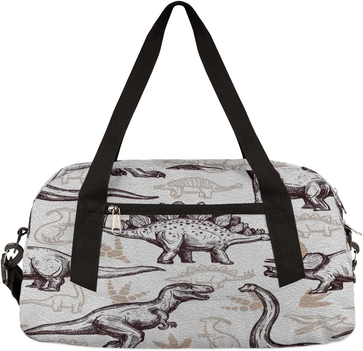 Animal Dinosaurs Kids Duffel Bag for Girls Boys Teens, Oil Painting Dance Bag Overnight Small Duffel Bag Carry On Weekend Sports Gym Travel Bag for School Practice Gymnastics Ballet