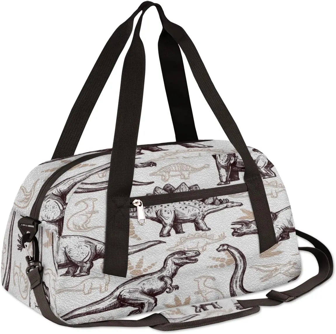 Animal Dinosaurs Kids Duffel Bag for Girls Boys Teens, Oil Painting Dance Bag Overnight Small Duffel Bag Carry On Weekend Sports Gym Travel Bag for School Practice Gymnastics Ballet