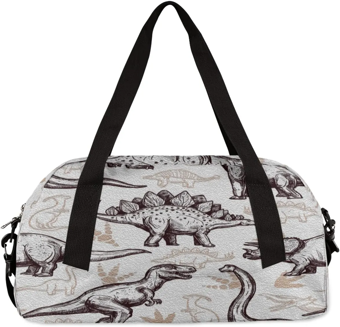 Animal Dinosaurs Kids Duffel Bag for Girls Boys Teens, Oil Painting Dance Bag Overnight Small Duffel Bag Carry On Weekend Sports Gym Travel Bag for School Practice Gymnastics Ballet