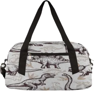 Animal Dinosaurs Kids Duffel Bag for Girls Boys Teens, Oil Painting Dance Bag Overnight Small Duffel Bag Carry On Weekend Sports Gym Travel Bag for School Practice Gymnastics Ballet