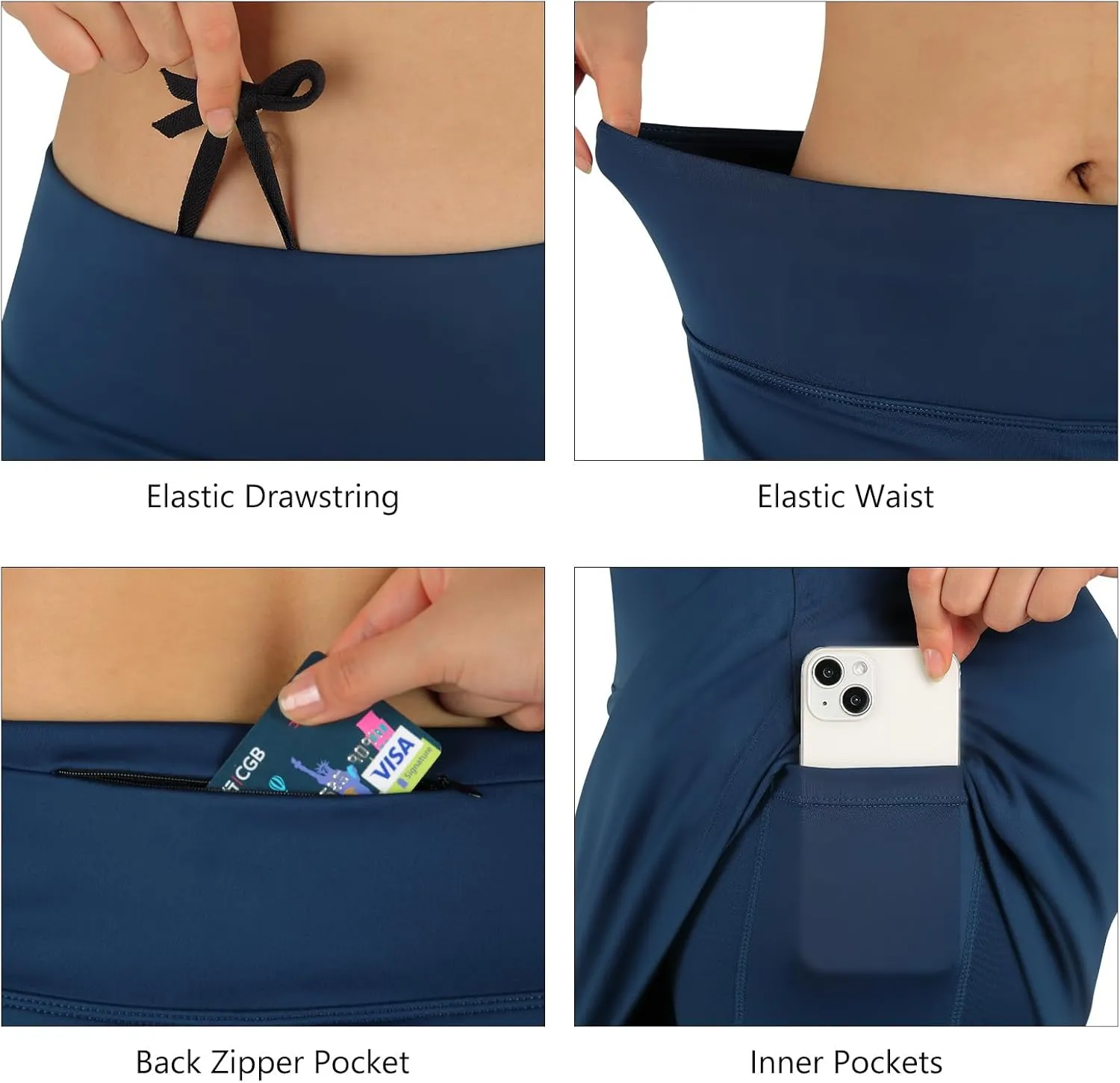 ANIVIVO Women Skorts Skirts 20" Length High Waisted,Tennis Golf Skirts Business Casual Athletic Skorts with Zipper Pocket