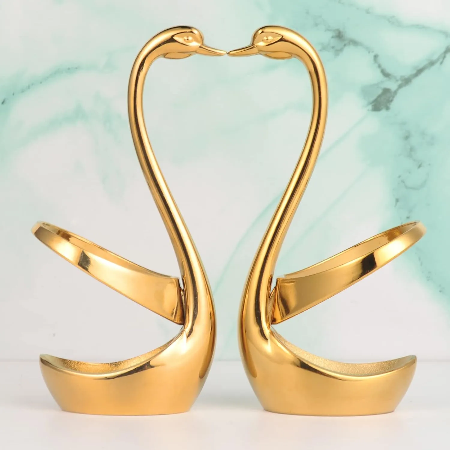 AnSaw Elegant Small Gold Swan Base Holder for Coffee Bar & Dining, Perfect for Wedding & Entertaining Table Decor