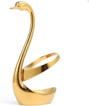 AnSaw Elegant Small Gold Swan Base Holder for Coffee Bar & Dining, Perfect for Wedding & Entertaining Table Decor