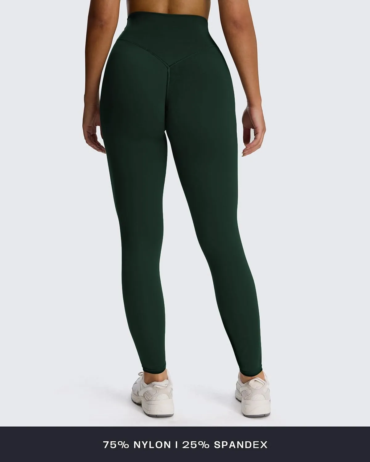 Aoxjox High Waisted Workout Leggings for Women Hidden Scrunch V Waist Front Illusion Ruched Athletic Yoga Pants 26"