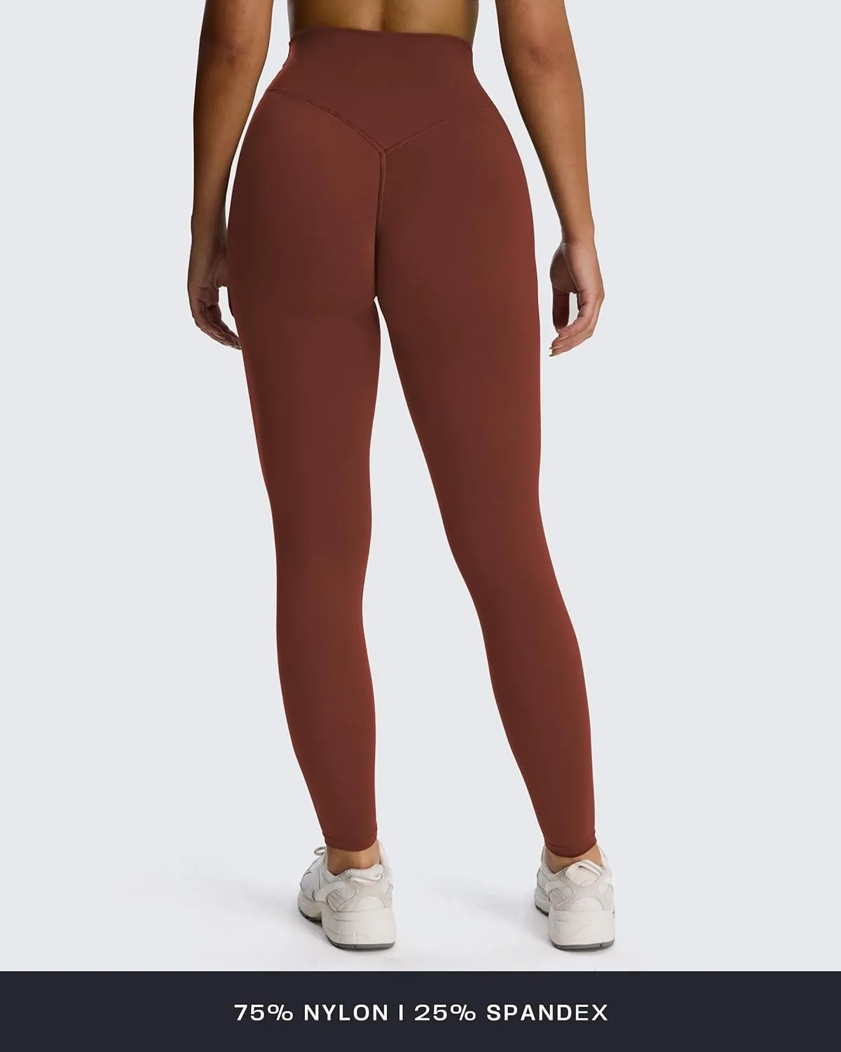 Aoxjox High Waisted Workout Leggings for Women Hidden Scrunch V Waist Front Illusion Ruched Athletic Yoga Pants 26"