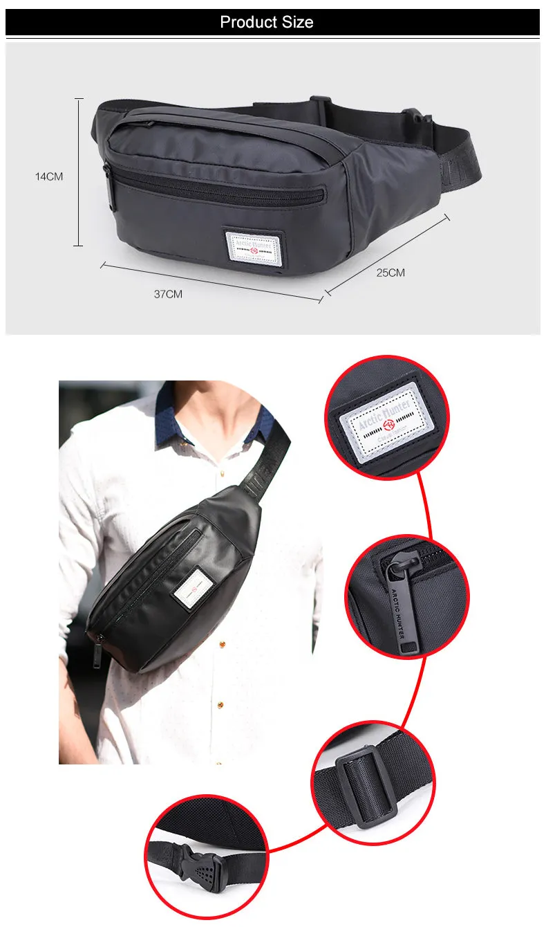 Arctic Hunter Unisex Chest Bag Water Resistant Polyester Crossbody Travel Hiking Outdoor Shopping bag for Men and Women, YB14001