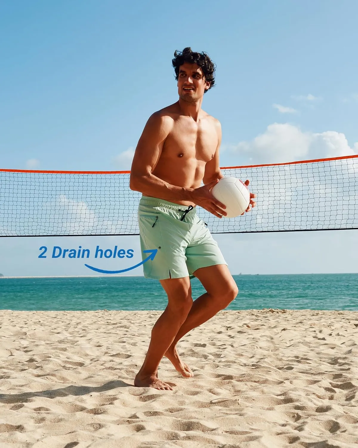 Arcweg Mens Swim Trunks with Compression Liner 7 Inch Quick Dry Beach Swimming Trunks 2 in 1 Swim Shorts with Zipper Pockets