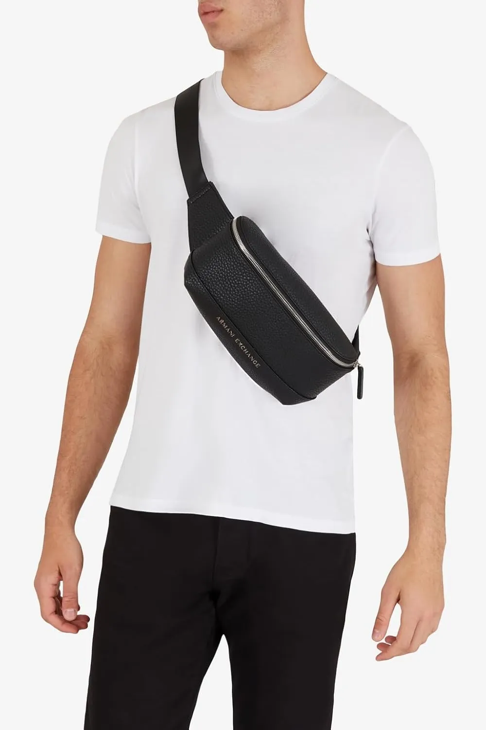 Armani Exchange Men's Pebble Waist Bag, Nero-Black, One Size