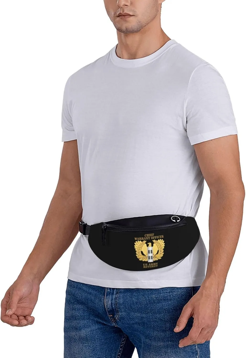 Army Retired Chief Warrant Officer Emblem Cw2 Unisex Leisure Waist Bag Outdoor Sports Running Waist Bag Business Travel Mobile Phone Bag