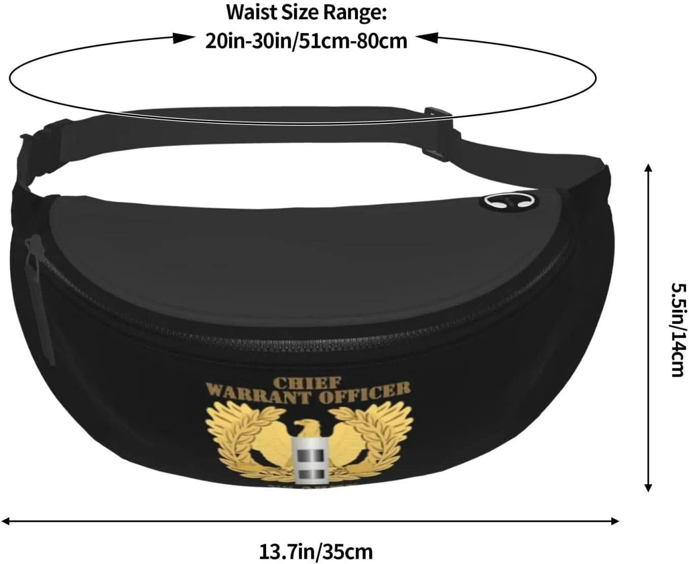 Army Retired Chief Warrant Officer Emblem Cw2 Unisex Leisure Waist Bag Outdoor Sports Running Waist Bag Business Travel Mobile Phone Bag