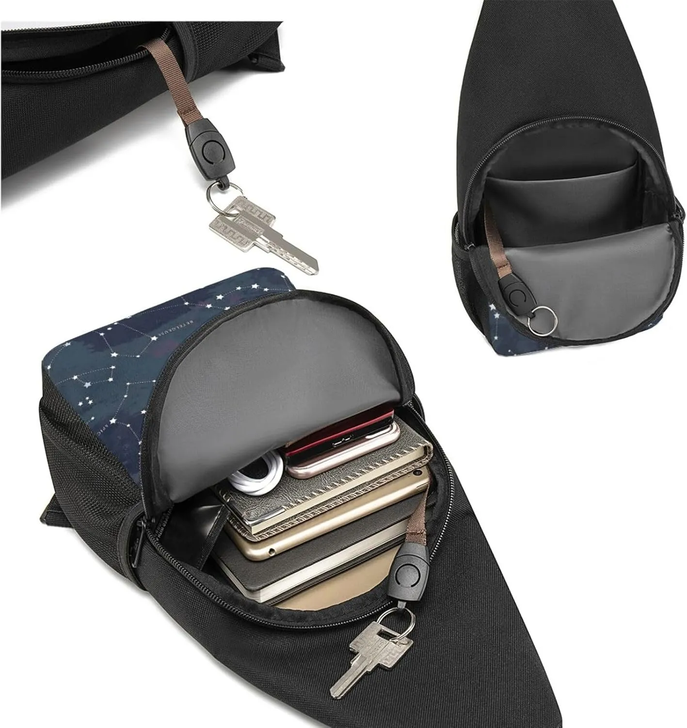Astronomical Constellation Night Sky Pattern Adjustable Fanny Pack Waist Bag For Travel Sports