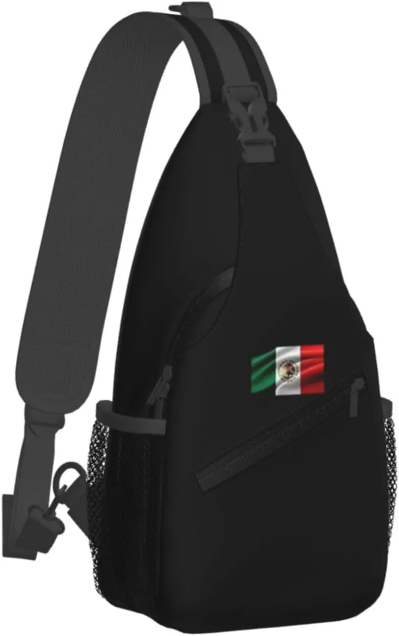 ASYG Mexico Sling Bag Mexico Flag Shoulder Bag Mexico Crossbody Chest Daypack Casual Backpack Bag for Mexican