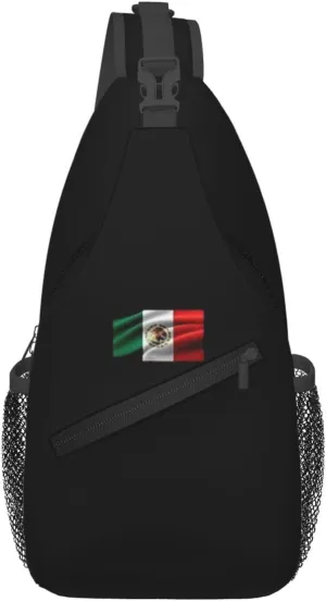 ASYG Mexico Sling Bag Mexico Flag Shoulder Bag Mexico Crossbody Chest Daypack Casual Backpack Bag for Mexican