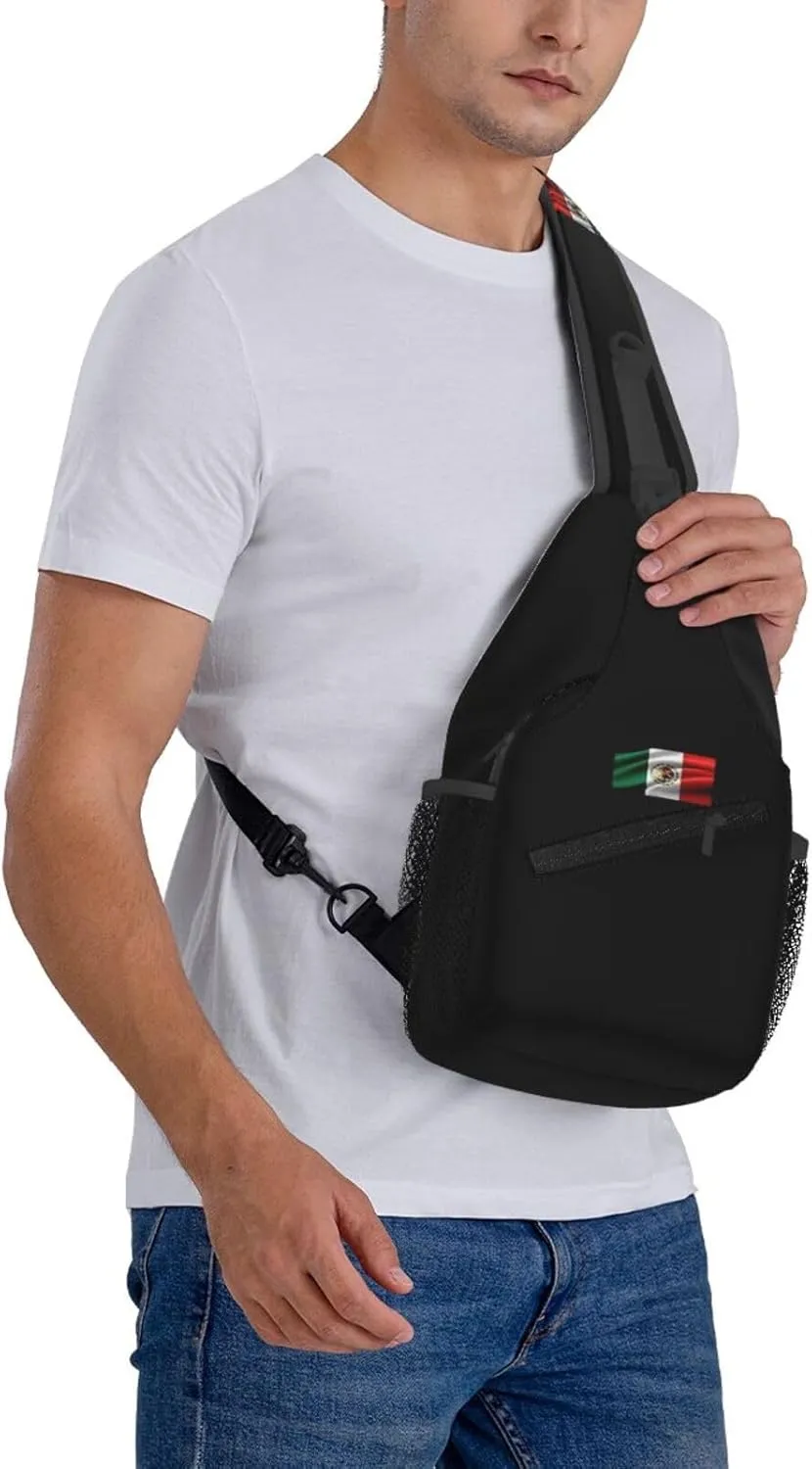 ASYG Mexico Sling Bag Mexico Flag Shoulder Bag Mexico Crossbody Chest Daypack Casual Backpack Bag for Mexican