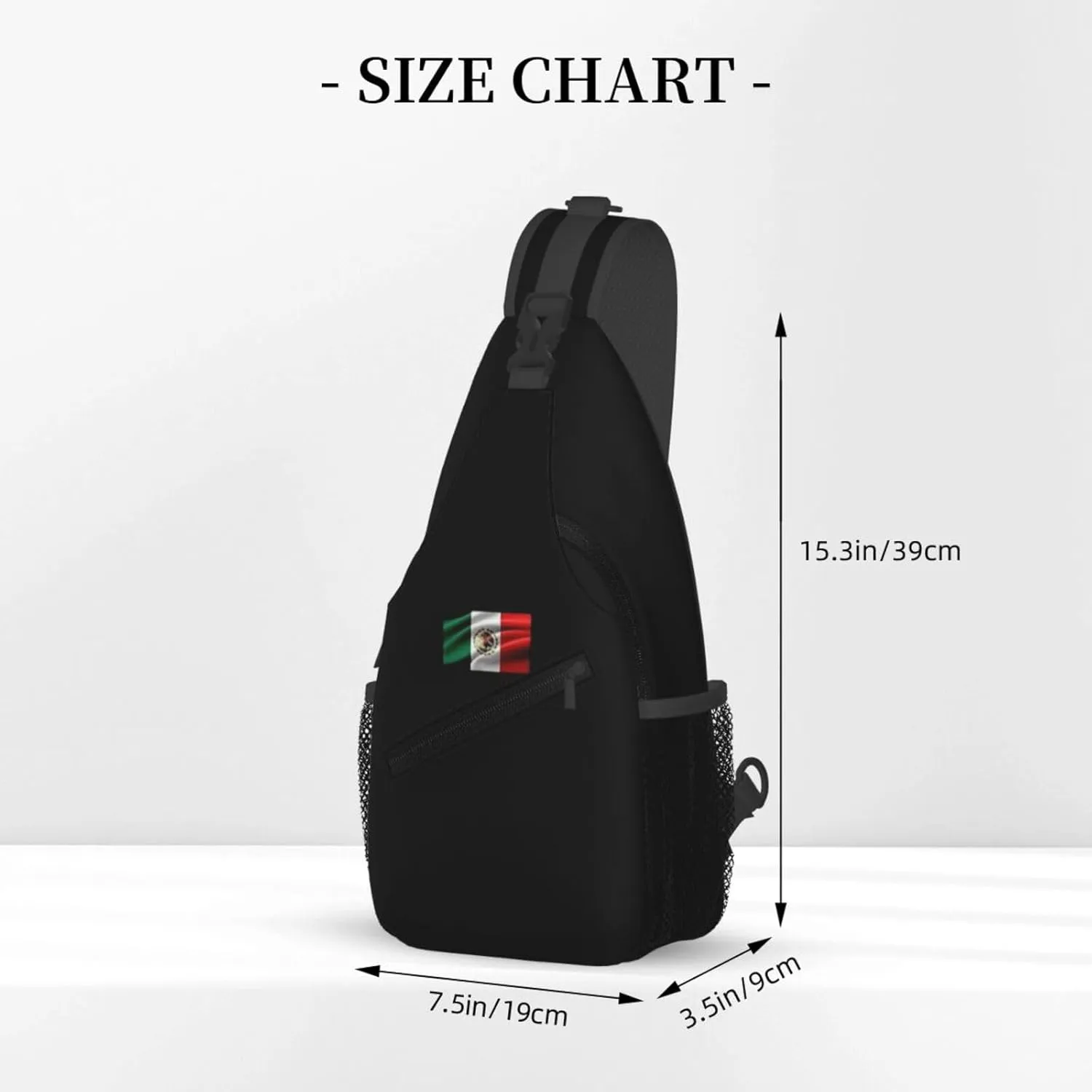 ASYG Mexico Sling Bag Mexico Flag Shoulder Bag Mexico Crossbody Chest Daypack Casual Backpack Bag for Mexican