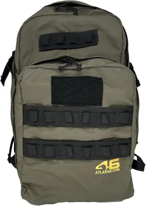 Atlas 46 AIMS 55L Tool Backpack, 11 Slots, Beaver Tail Front Pocket, Cinch Straps, Padded Back, Removable Shoulder Pads, Large Compartments - Berry Compliant - Made in the USA