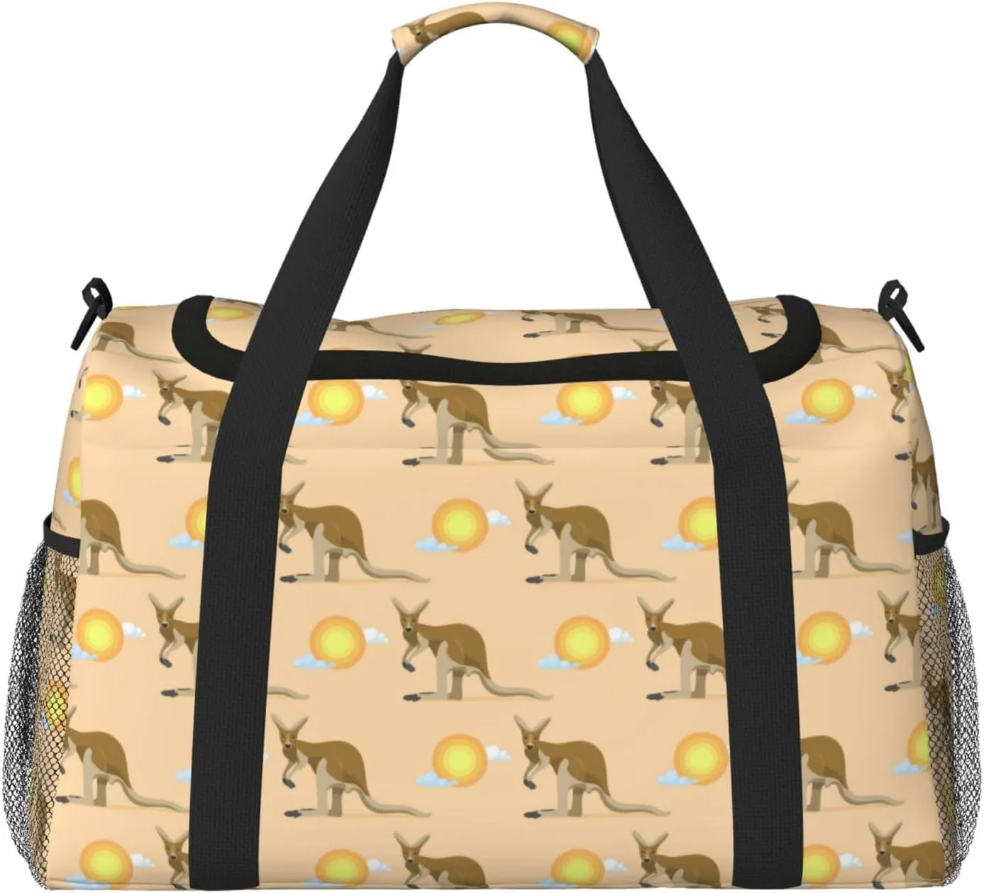 Australian Animal Kangaroo Travel Duffle Bag Carry On Duffle Bags For Womens & Mens Travel Overnight Bag Tote Bag Yoga Gym Bag