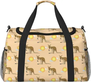 Australian Animal Kangaroo Travel Duffle Bag Carry On Duffle Bags For Womens & Mens Travel Overnight Bag Tote Bag Yoga Gym Bag