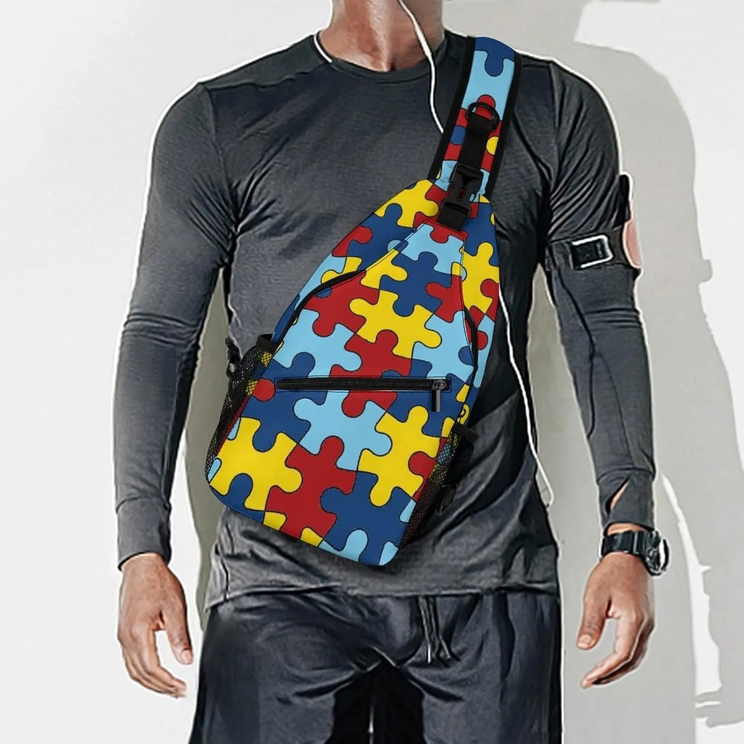 AUTISM AWARANESS A Spacious And Large Capacity Portable Adjustable Chest Bag