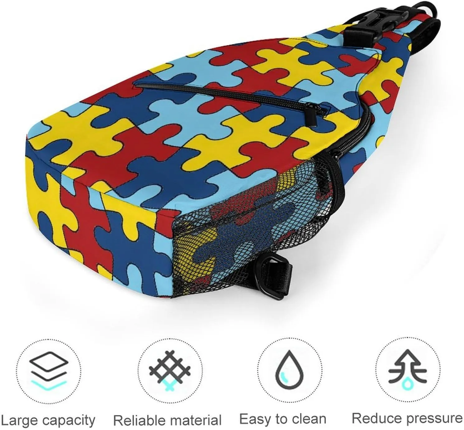 AUTISM AWARANESS A Spacious And Large Capacity Portable Adjustable Chest Bag