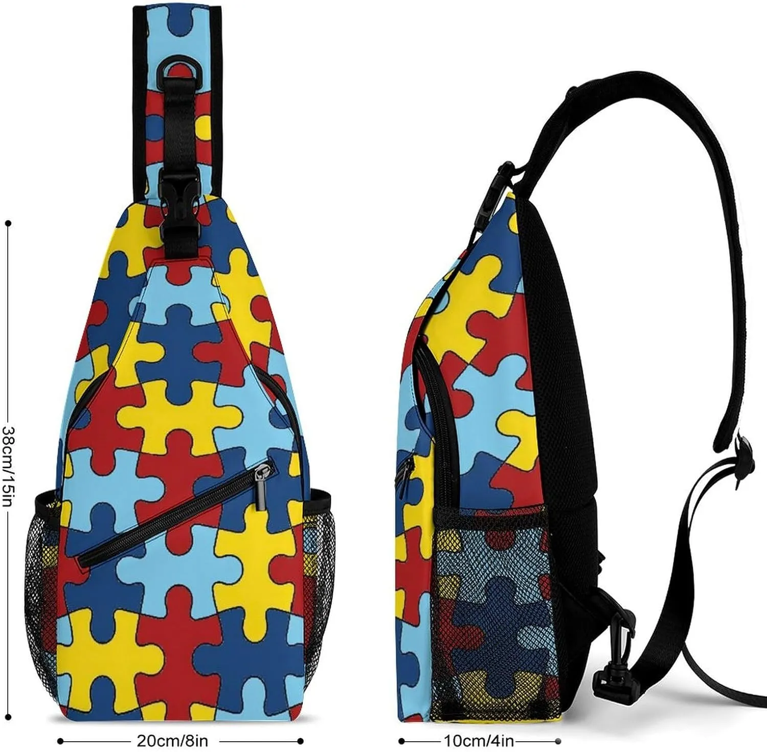 AUTISM AWARANESS A Spacious And Large Capacity Portable Adjustable Chest Bag