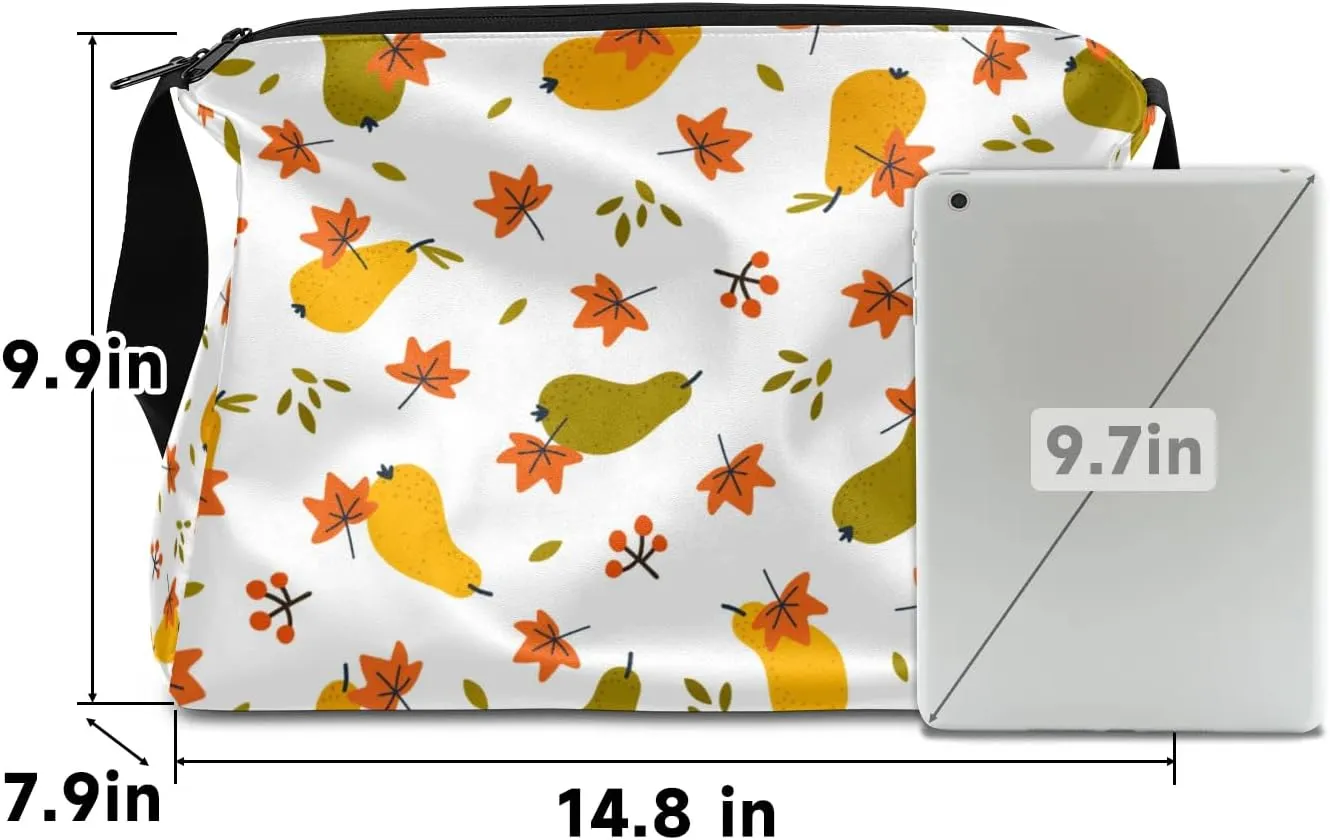 Autumn Pears Small Gym Bag for Men Women Workout Sport Duffle Bag Waterproof Weekender Overnight Bag Lightweight Carry on Tote Bag Crossbody Shoulder Travel Bag for Swim Yoge Dance