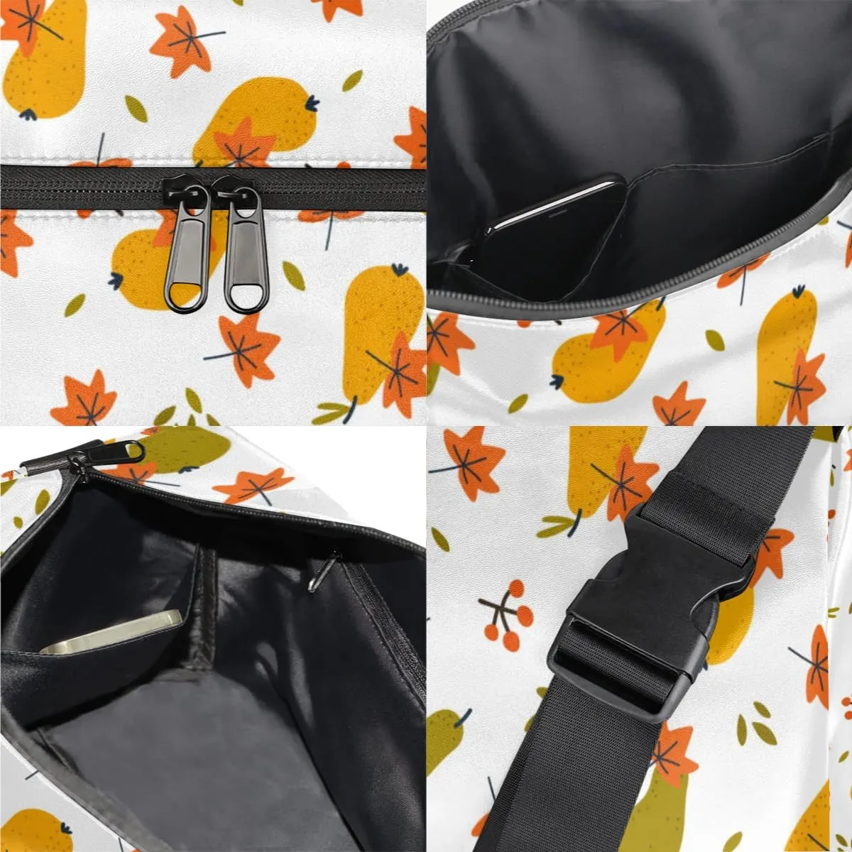 Autumn Pears Small Gym Bag for Men Women Workout Sport Duffle Bag Waterproof Weekender Overnight Bag Lightweight Carry on Tote Bag Crossbody Shoulder Travel Bag for Swim Yoge Dance