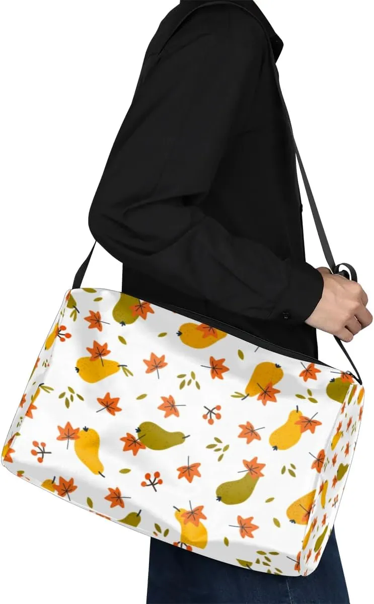 Autumn Pears Small Gym Bag for Men Women Workout Sport Duffle Bag Waterproof Weekender Overnight Bag Lightweight Carry on Tote Bag Crossbody Shoulder Travel Bag for Swim Yoge Dance