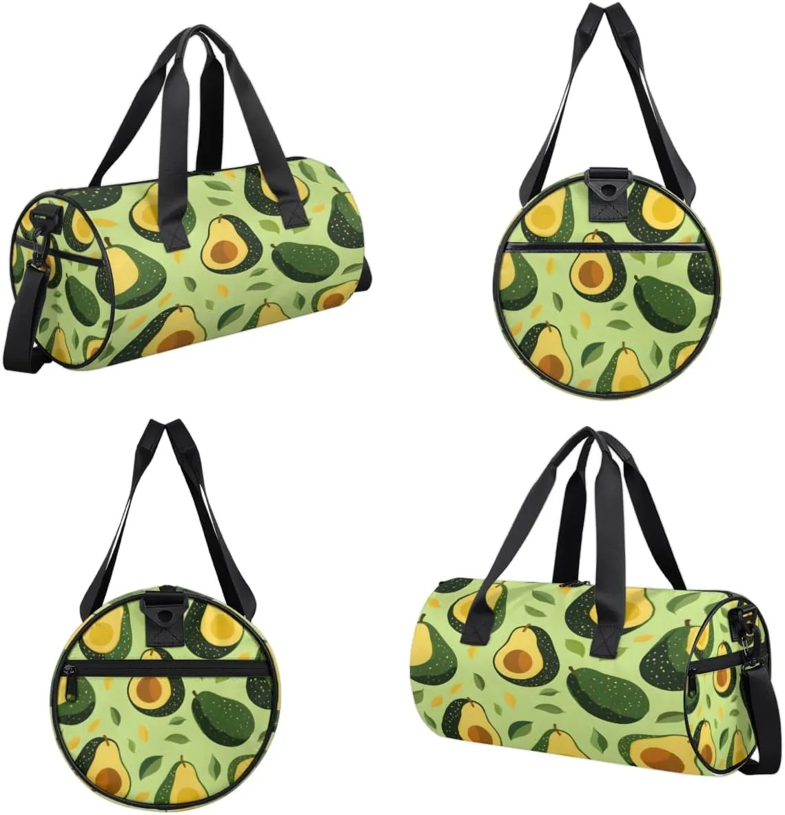 Avocado Leaf Harmony Sports Duffel Bag with Shoulder Strap, Large Capacity Gym Bag with Shoe Compartment, Water Resistant Travel Duffle Bag for Men Women Travel, Sports (17.6x9x9 Inch)