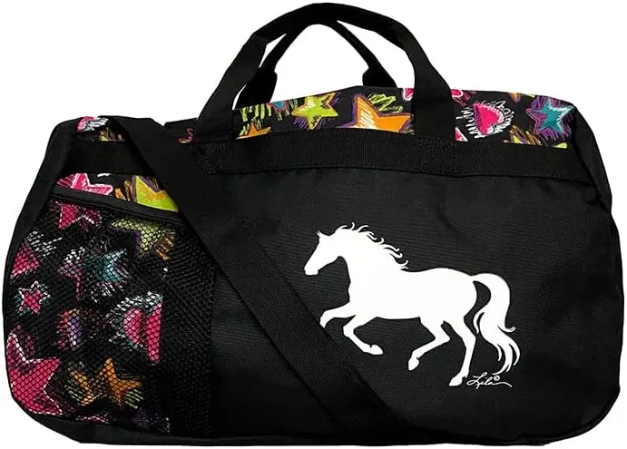 AWST Int'l "Lila" Galloping Horse Duffle Bag- Stars & Hearts